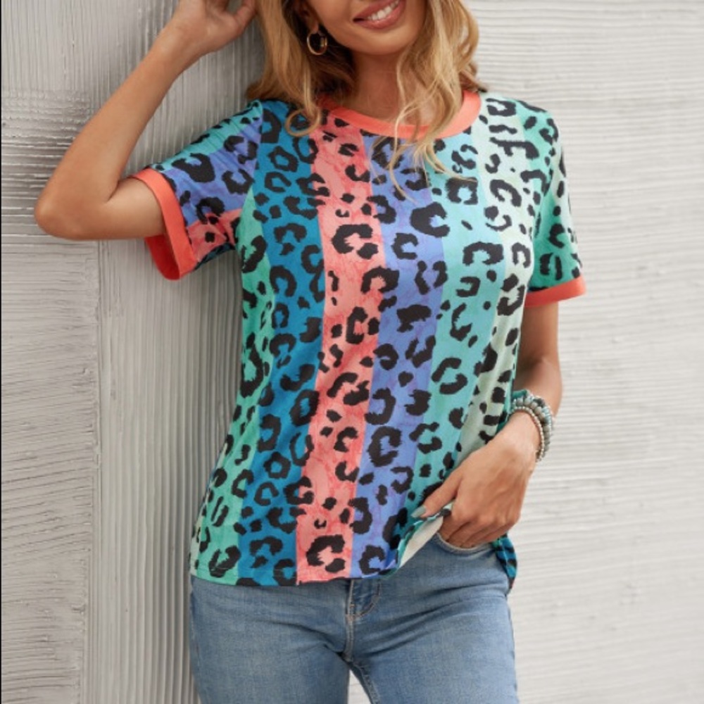 Multi-Colored Leopard Print Top - Picture 2 of 3